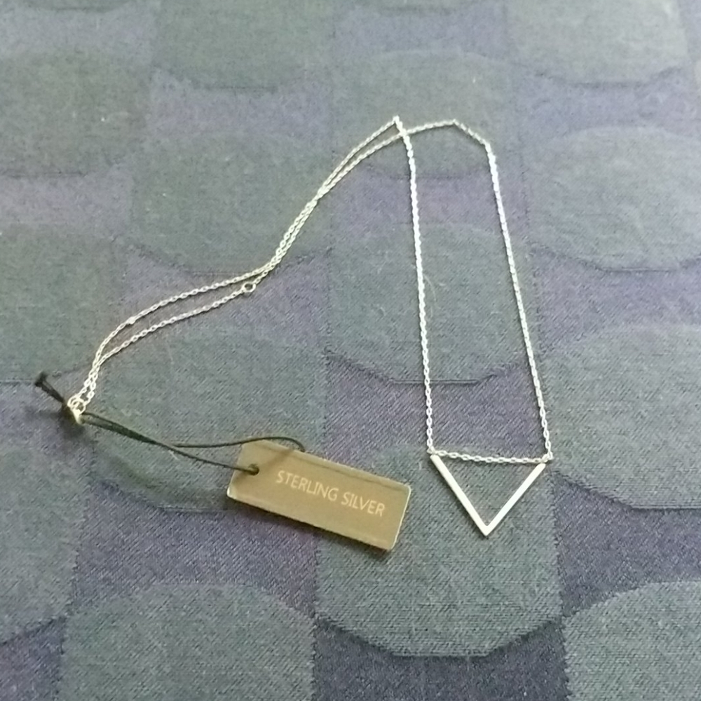 Sterling silver triangle necklace